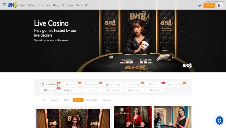 bk8 live casino section