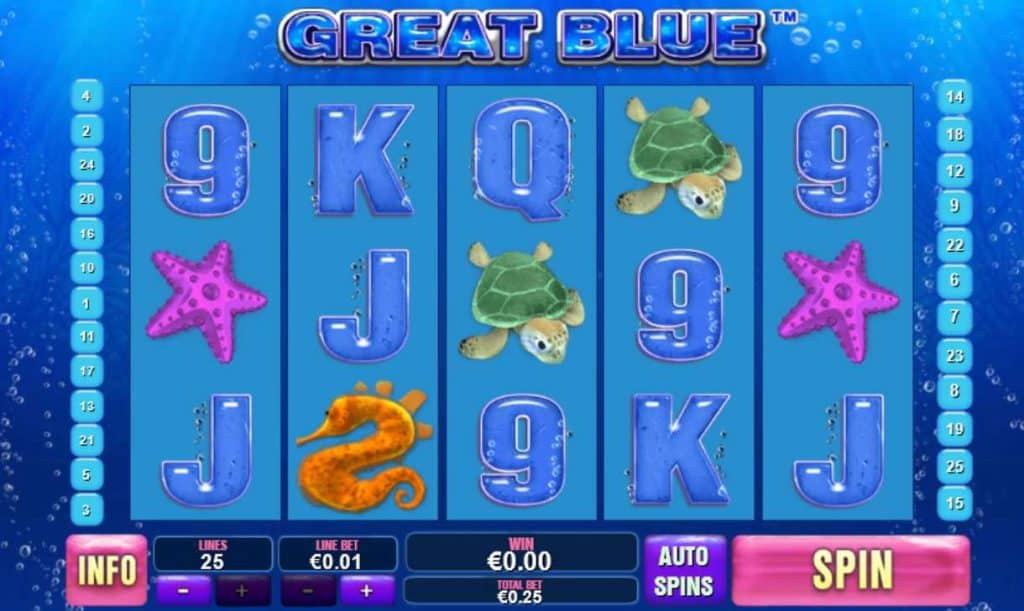 Great Blue slot machine powered by Playtech