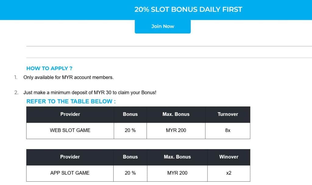 MD88 Daily Slots First Deposit Bonus