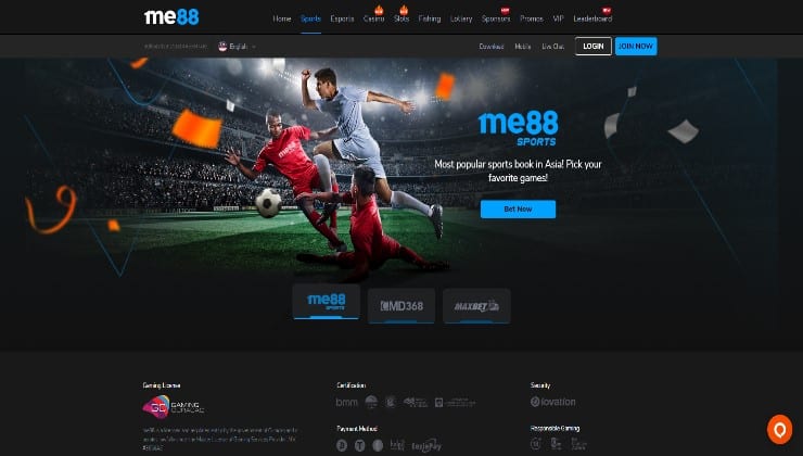The ME88 online sports betting platform