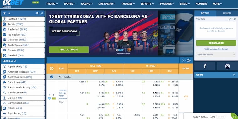 1xBet Homepage