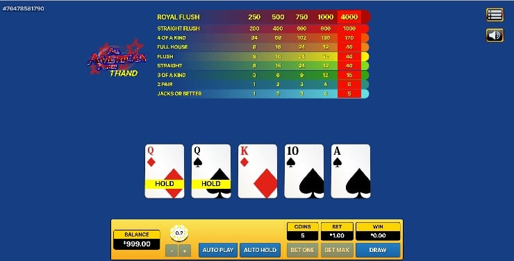 All American Video Poker Malaysia