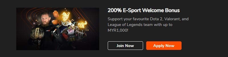 me88 200% E-Sport Welcome Bonus