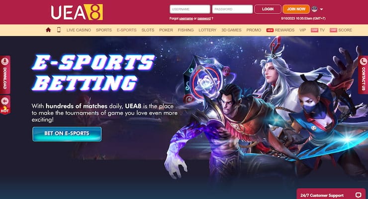 UEA8 eSports homepage