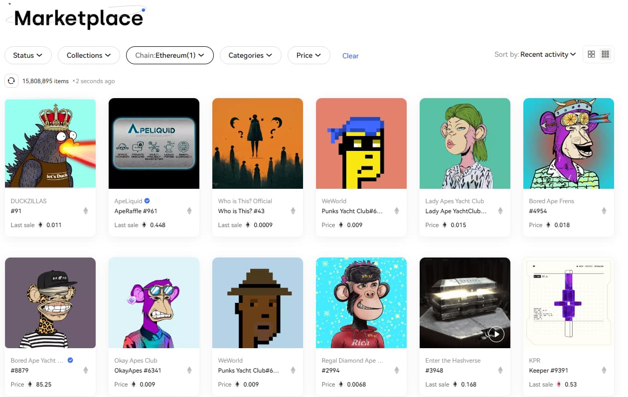 Semak imbas OKX NFT Marketplace