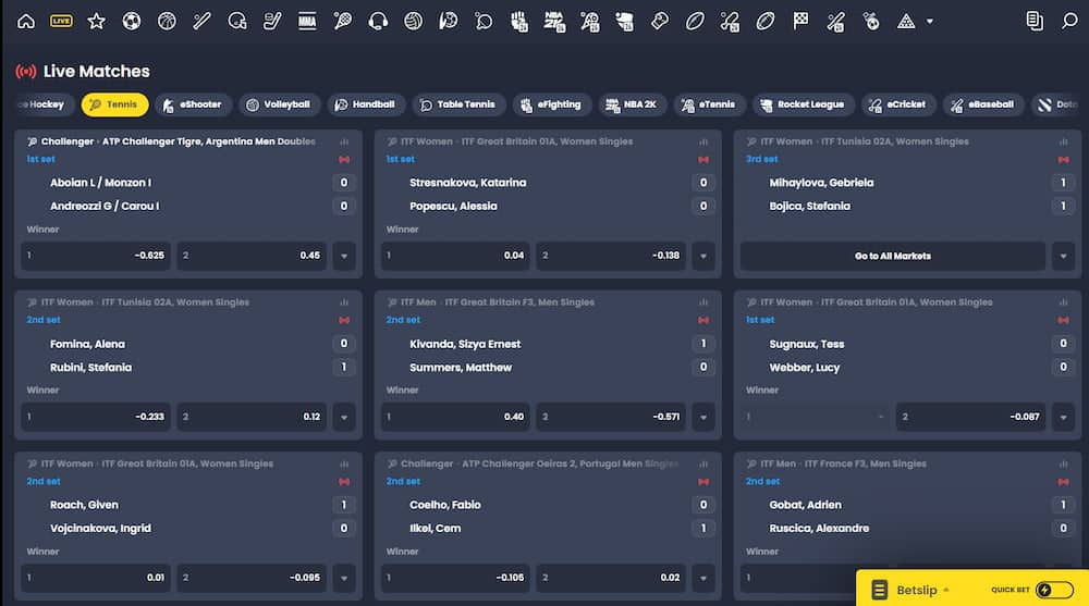LuckyBlock Pertaruhan langsung pada tenis