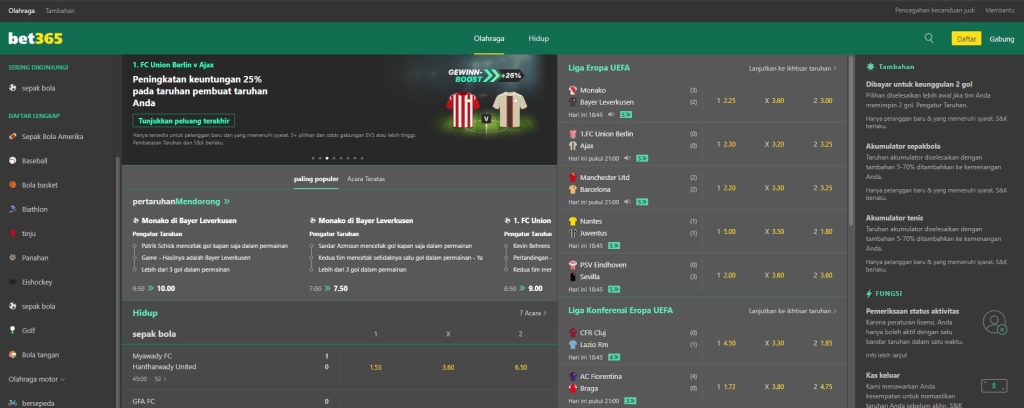 Opsi Taruhan Olahraga bet365