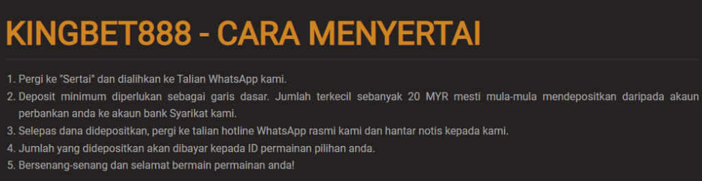 Kingbet888 baut akaun