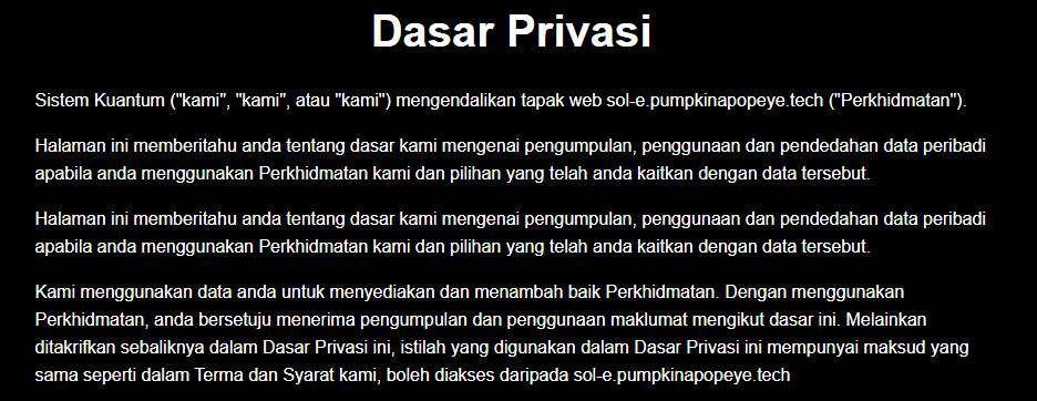 Peraturan Penggunaan Sistem Quantum