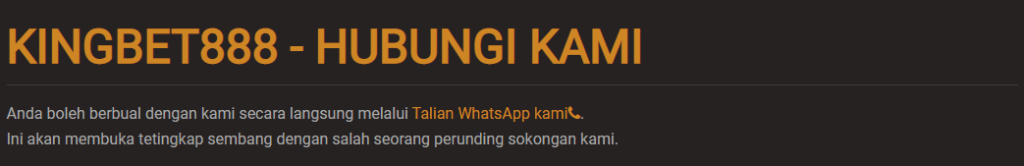 Sokongan Pelanggan Kingbet888