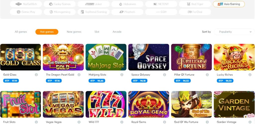 Asia gaming slots