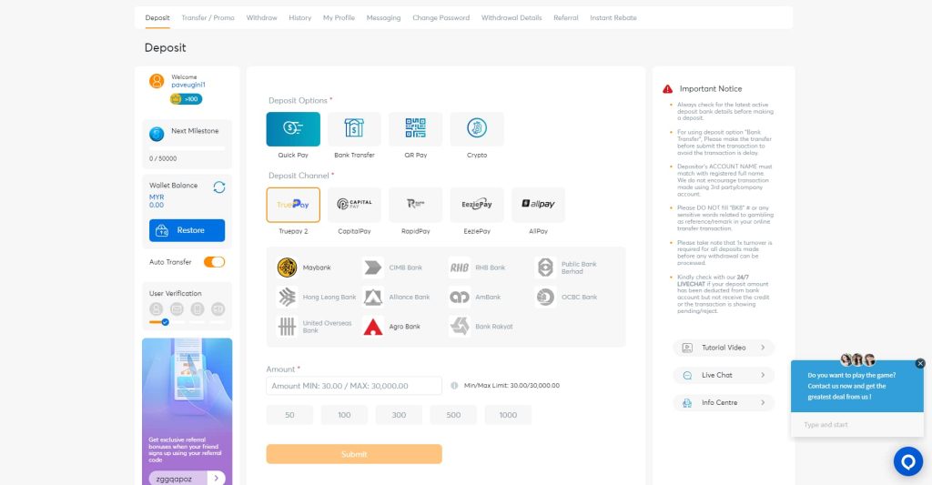 bk8 payment screen