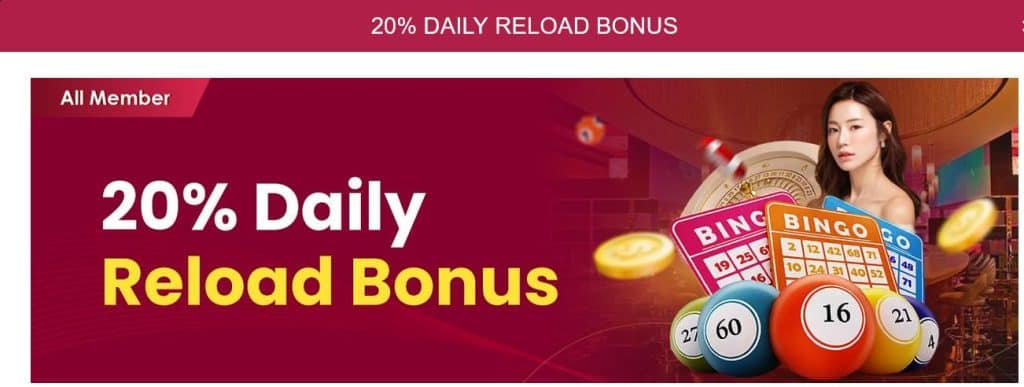 UEA8 20% Daily Slots Reload Bonus