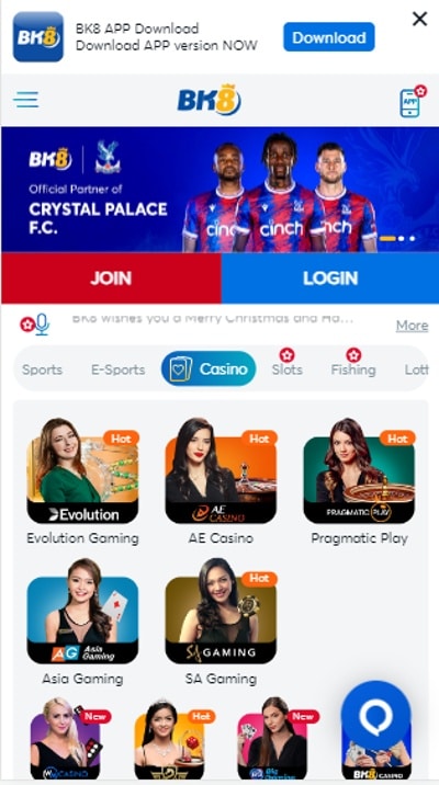 BK8 Casino bonus
