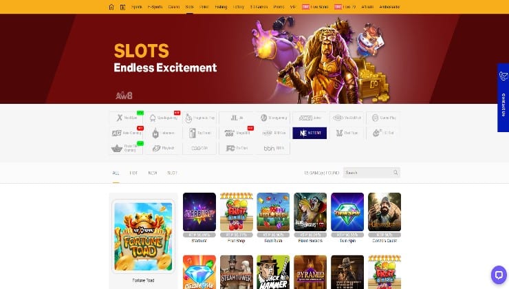 Visiting the AW8 casino game lobby