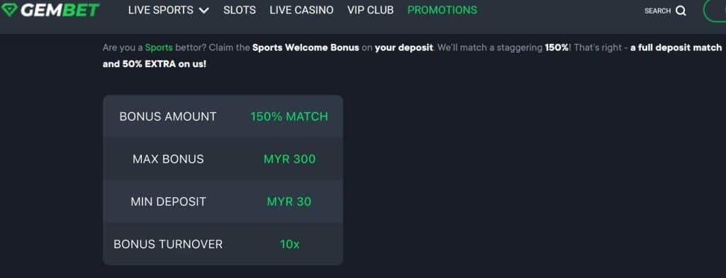 GemBet Sports Welcome Bonus