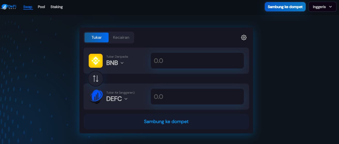 Tukar BNB dengan DEFC
