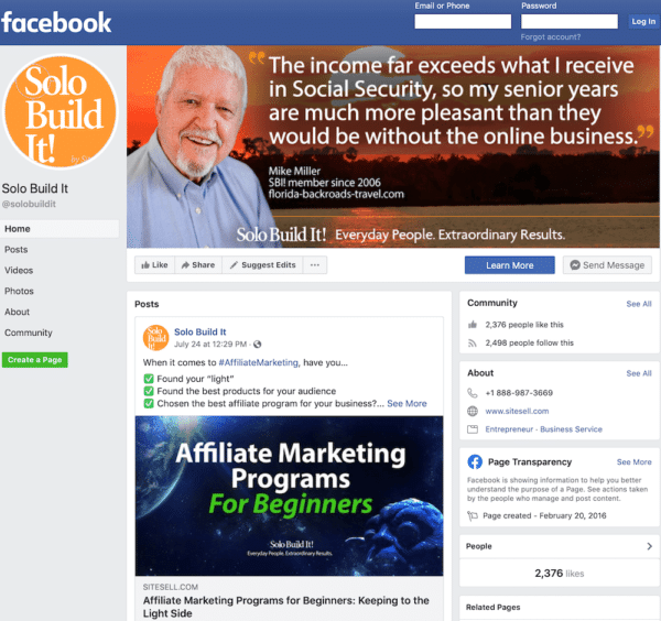 Promosikan Laman Web facebook