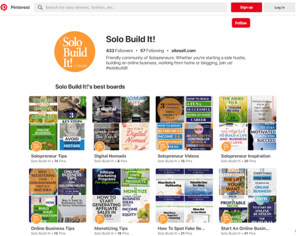 Promosikan Laman Web pintrest