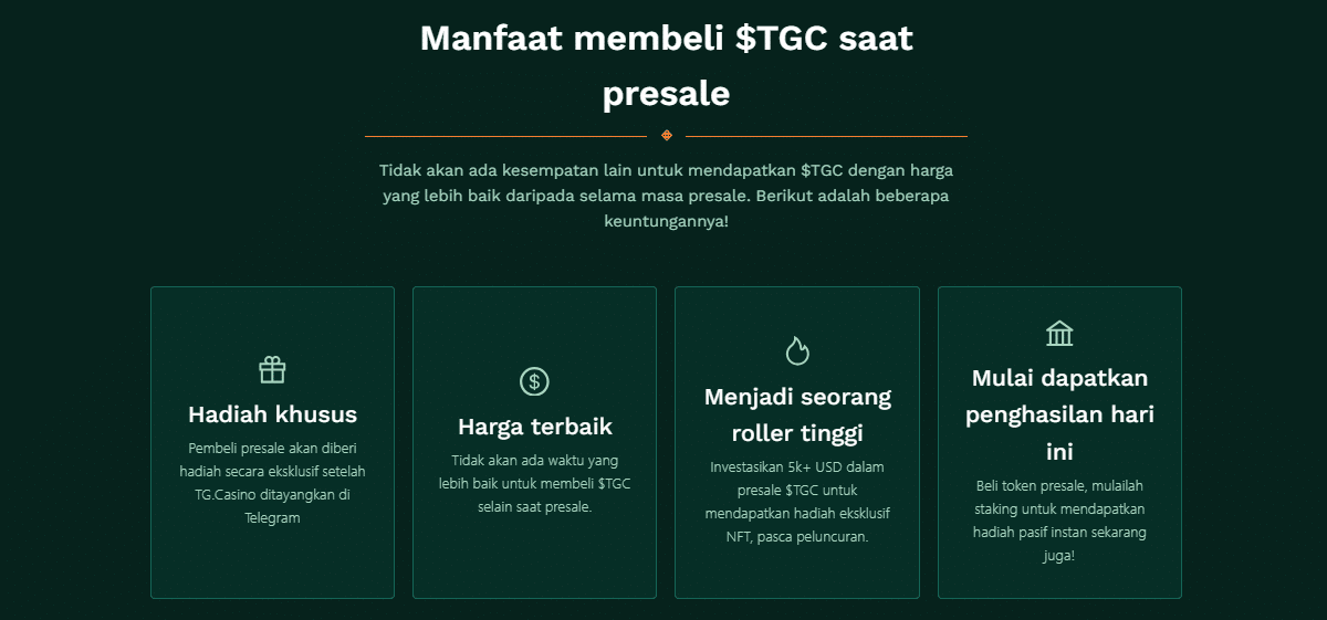 Manfaat membeli $TGC saat presale