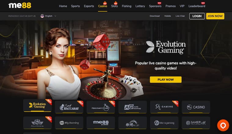 ME88 live casino section