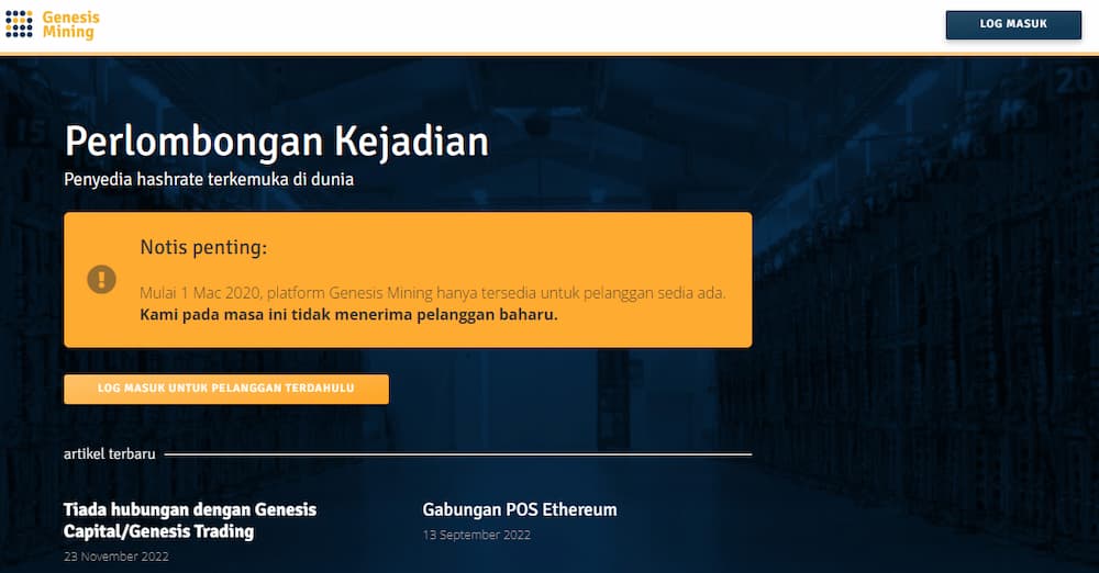 Genesis Mining - Platform Perlombongan Crypto