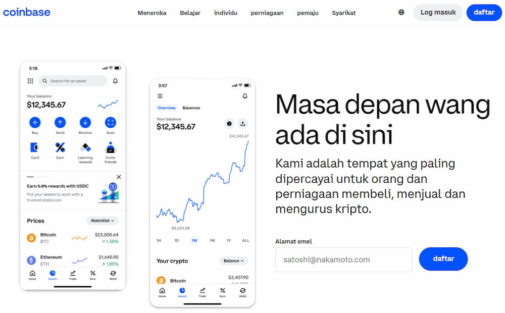 Melabur dalam Crypto dengan Coinbase