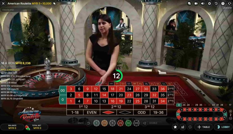 Live American roulette