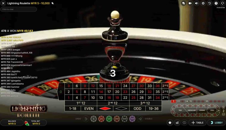 Lightning Roulette live
