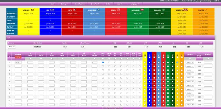 online lottery game