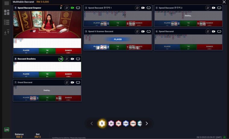 Multi wheel roulette live