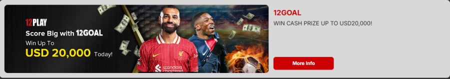 12Goal Monthly Cash Prize - Win USD20,000!