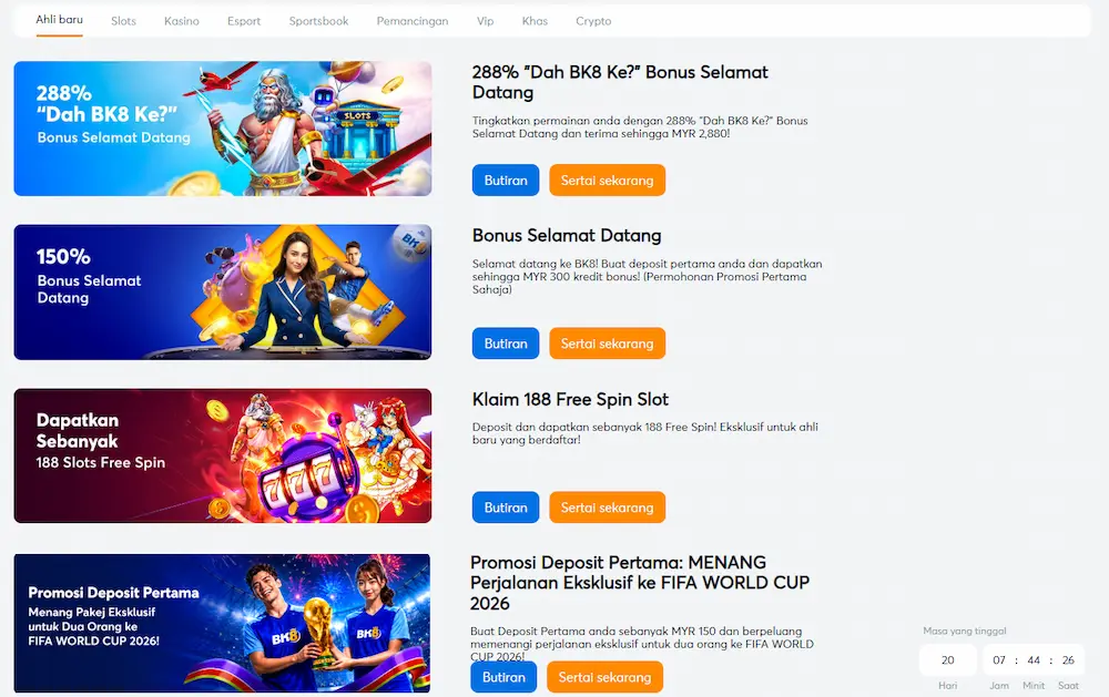 Bonus Kasino Online Malaysia